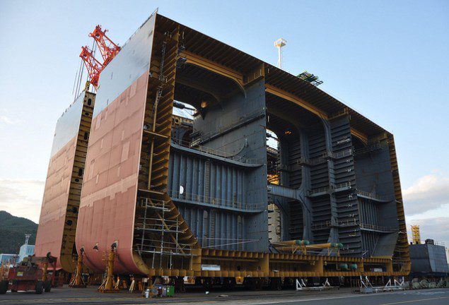 VLCC Block Sections VLCC shipyard DSME block sections shipbuilding