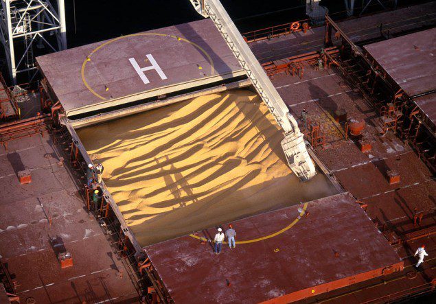 Bulk Ship Loading Grain Bulk Ship Loading Grain, Image by the Port Of Seattle