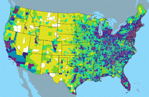 USA-2000-population-density 2000 U.S. population density by county