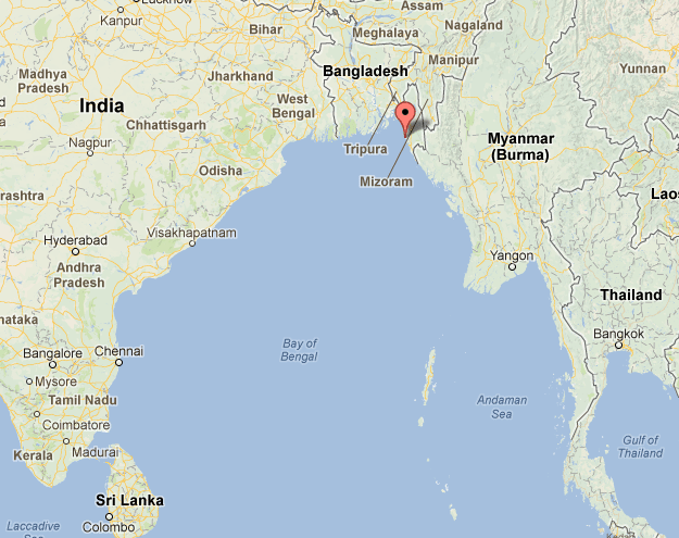 The attack is believe to have occurred 20 miles from the Kutubdia Channel, Bangladesh, marked here.